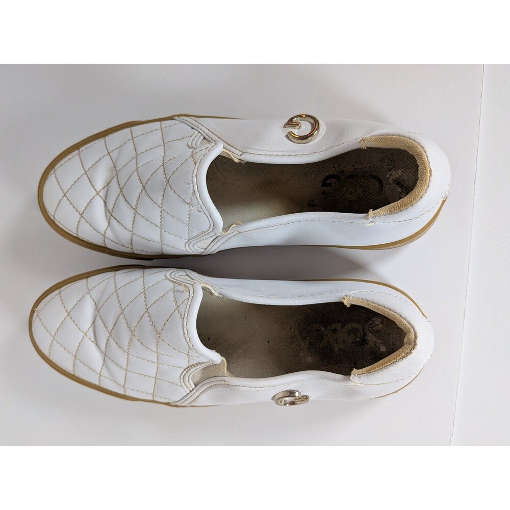 G by GUESS White Quilted Slip-On Sneakers – Women’s Size 8